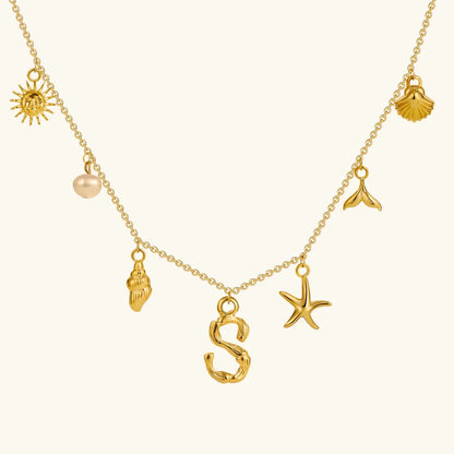 [Royal&Vicky]Avaria Ocean Initial Necklace