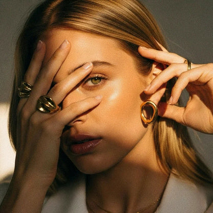 [Royal&Vicky]Raquel Open Oval Earrings