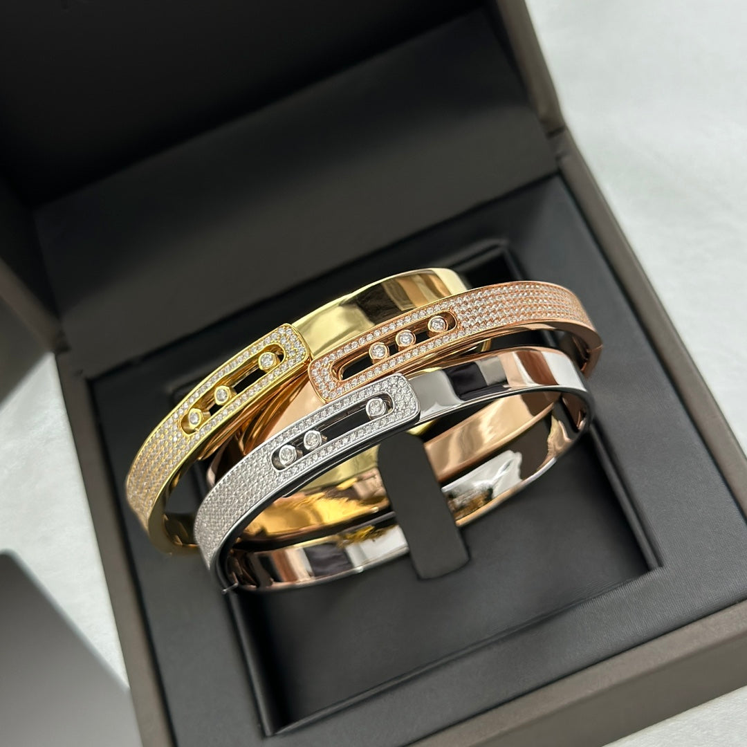 [Royal&Vicky]Move Noa Rose Gold Pavé Diamond Bangle Bracelet
