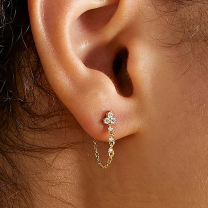 [Royal&Vicky]Daniella Diamond Chain Stud