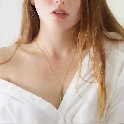 [Royal&Vicky]Allison Gold Bar Necklace
