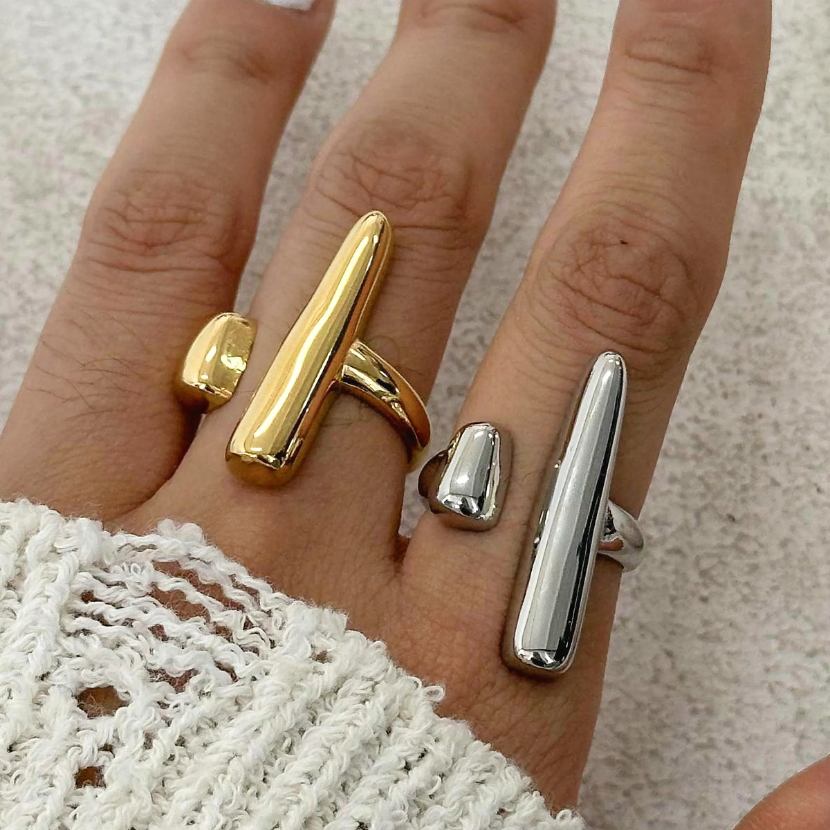 [Royal&Vicky]Seraphina Contemporary Gold Ring