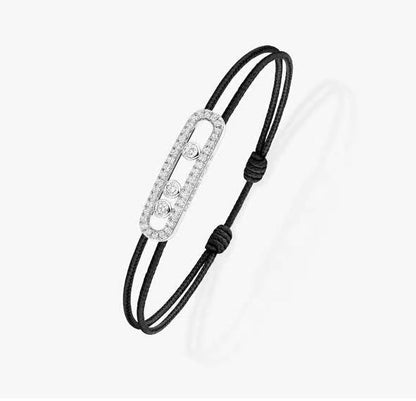 [Royal&Vicky]Messika Care(s) pink cord pavé bracelet