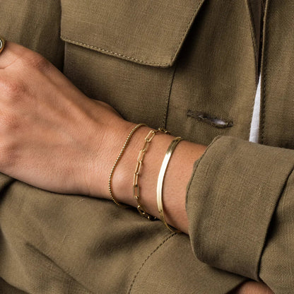 [Royal&Vicky]Ellaine Gold Herringbone Bracelet