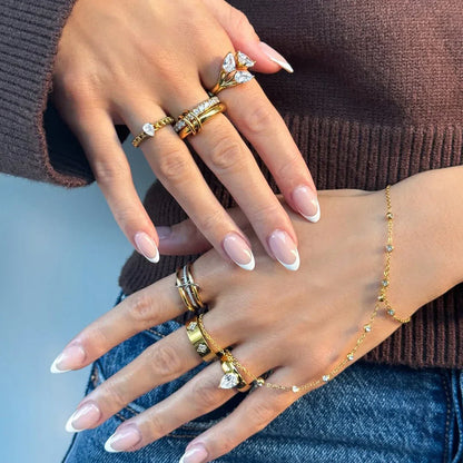 [Royal&Vicky]Chastity Diamond Ring Stack