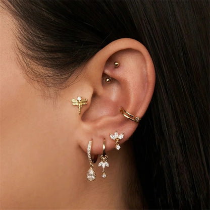 [Royal&Vicky]Brooke Removable Charm Hoops
