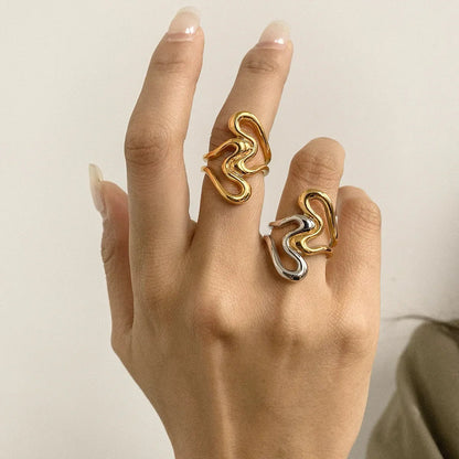 [Royal&Vicky]Corina Abstract Gold Ring