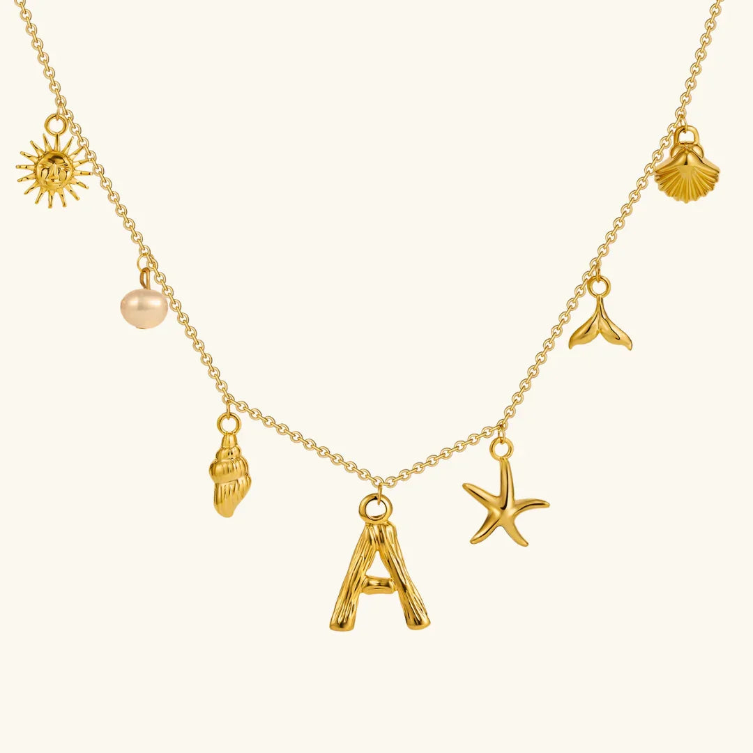 [Royal&Vicky]Avaria Ocean Initial Necklace