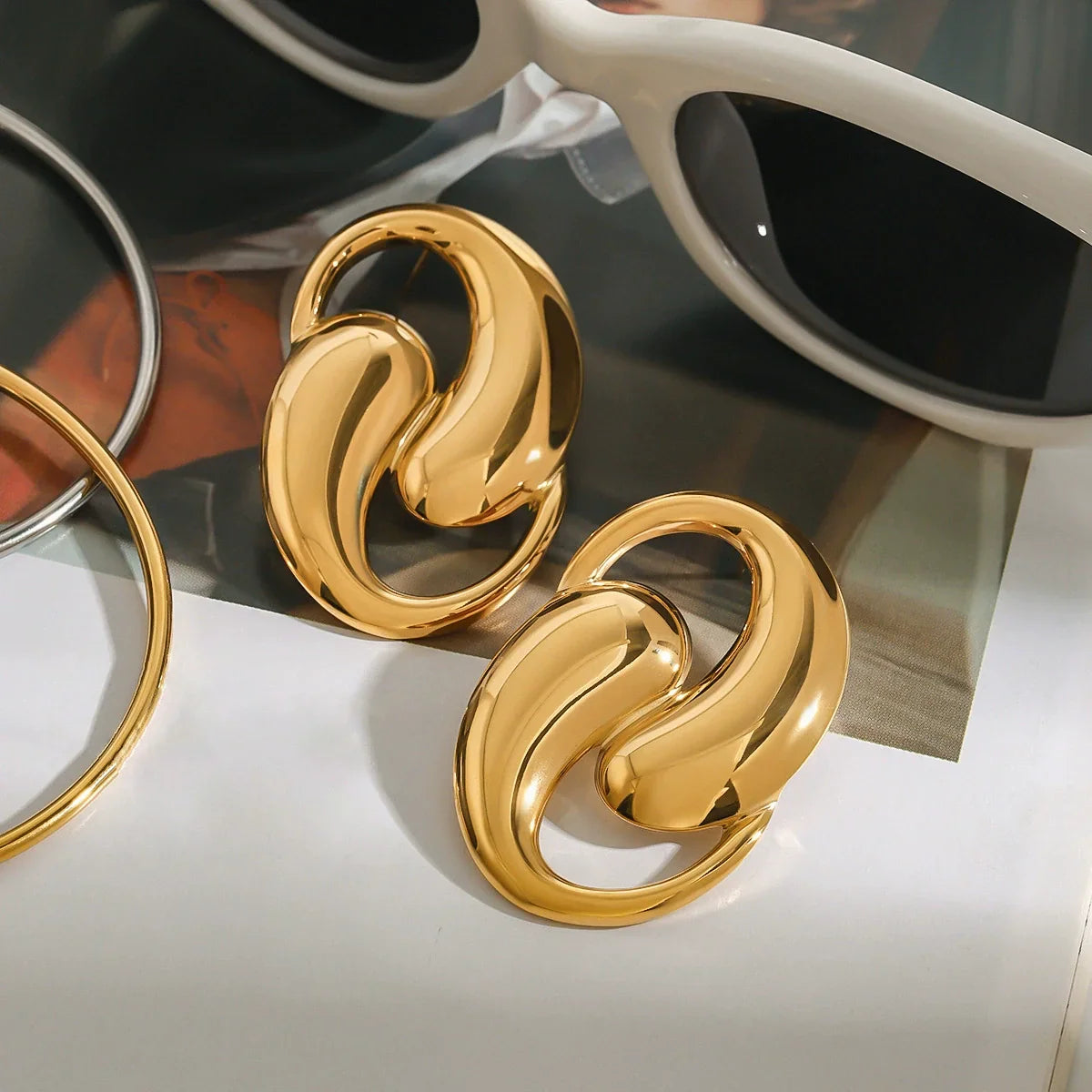 [Royal&Vicky]Dansley Water Drop Gold Earrings