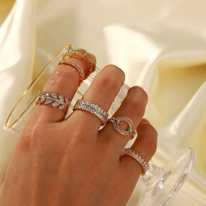 [Royal&Vicky]Cassandra Studded Gold Ring