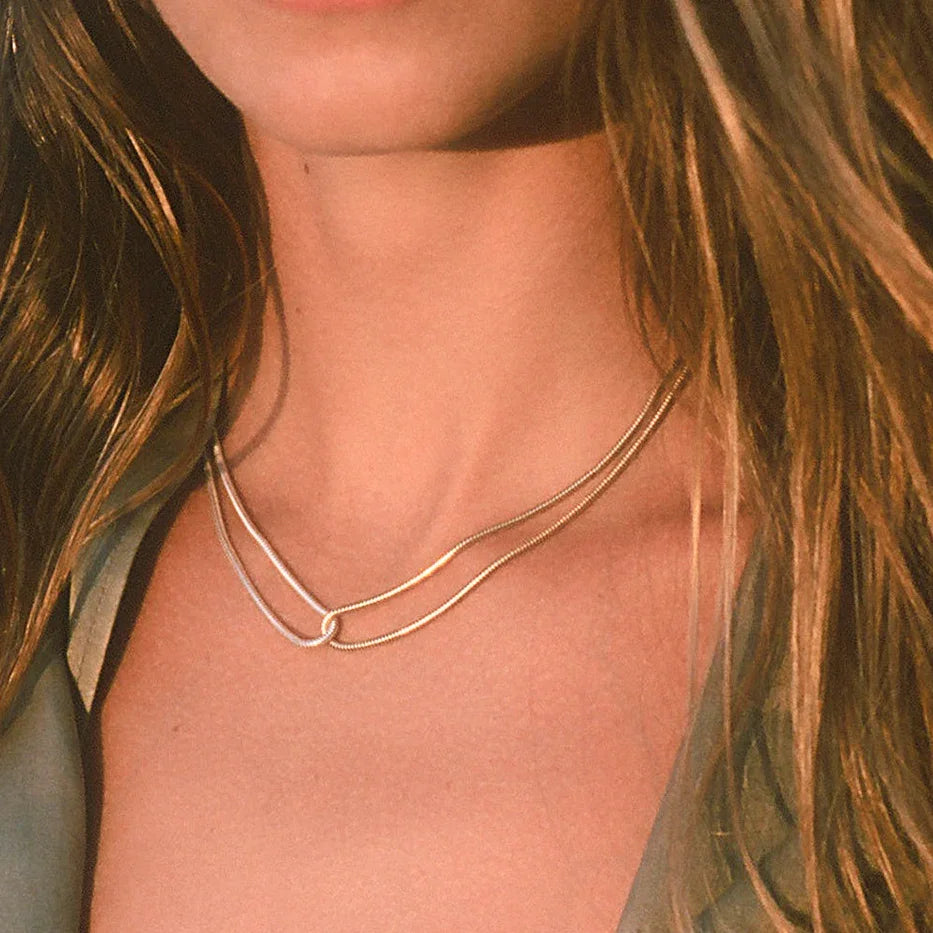 [Royal&Vicky]Talia Two Tone Necklace