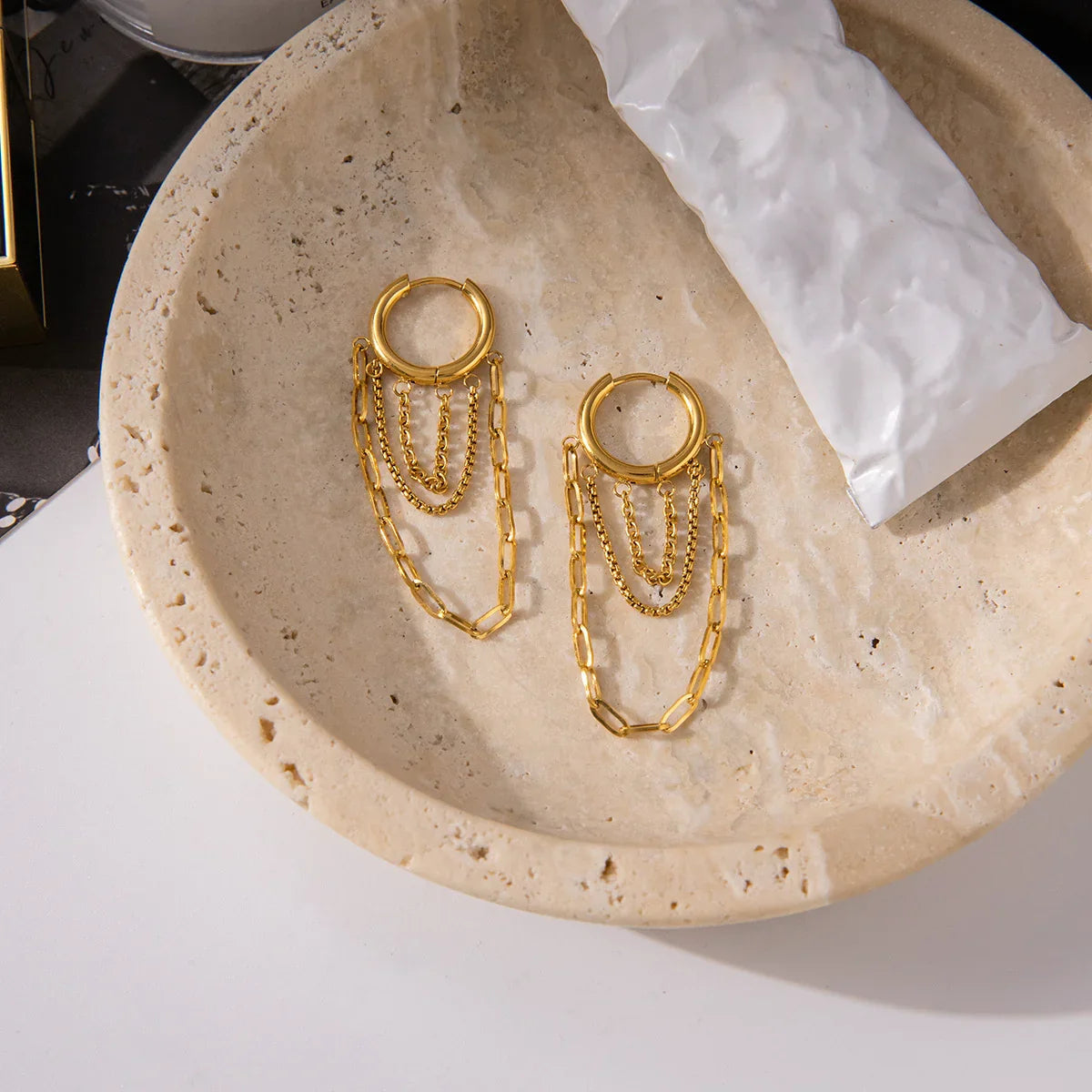 [Royal&Vicky]Alaina Link Chain Hoops
