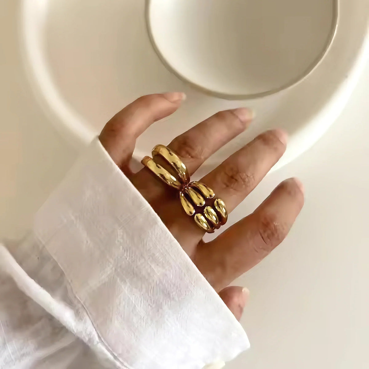[Royal&Vicky]Cassiel Layered Gold Ring