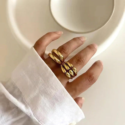 [Royal&Vicky]Cassiel Layered Gold Ring
