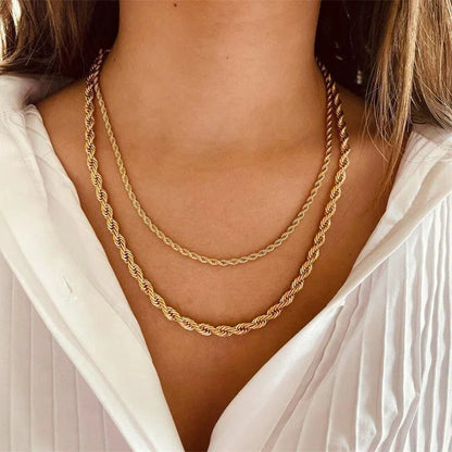 [Royal&Vicky]Bianca Rope Chain Gold Necklace