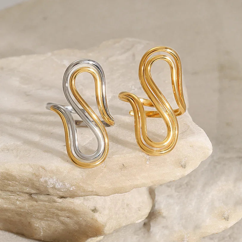 [Royal&Vicky]Halle Abstract Gold Ring