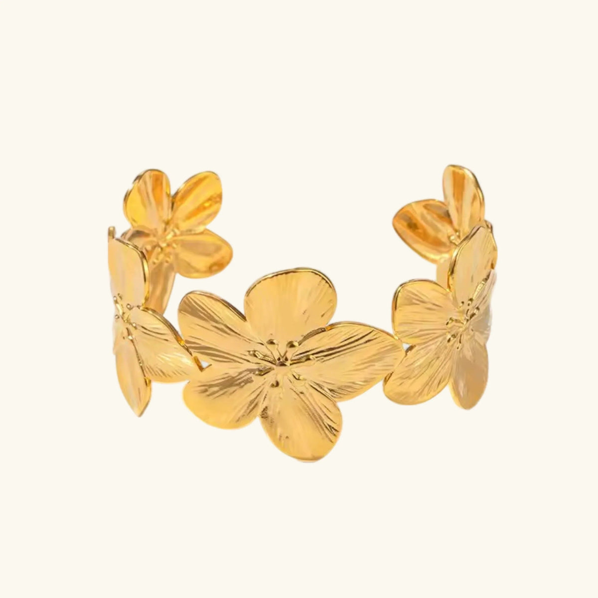 [Royal&Vicky]Ophelie Gold Floral Bangle