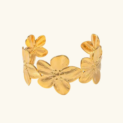 [Royal&Vicky]Ophelie Gold Floral Bangle
