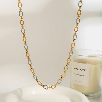 [Royal&Vicky]Addison Two Tone Gold Necklace