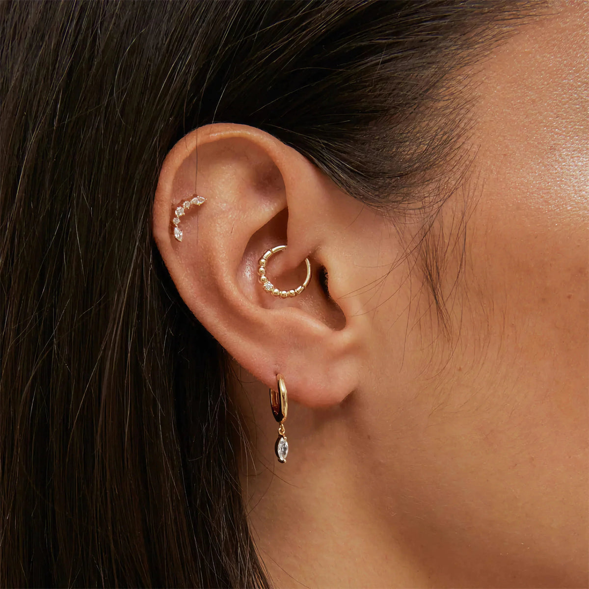 [Royal&Vicky]Lacey Diamond Hoops