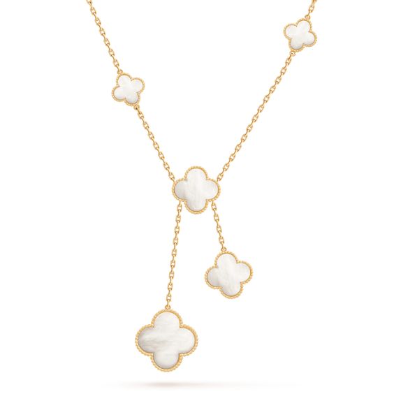 [Royal&Vicky]CLOVER MOTHER OF PEARL NECKLACE 6 MOTIF