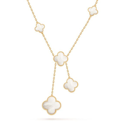 [Royal&Vicky]CLOVER MOTHER OF PEARL NECKLACE 6 MOTIF