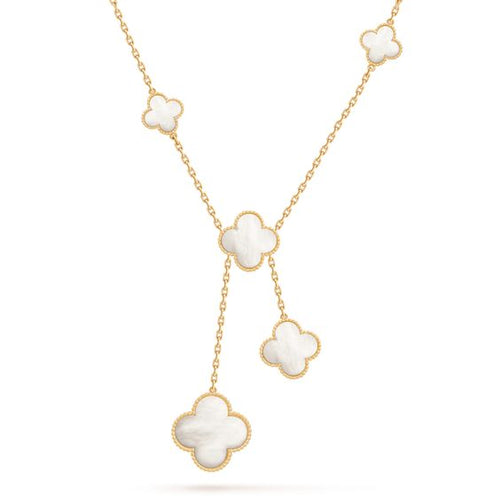 [Royal&Vicky]CLOVER MOTHER OF PEARL NECKLACE 6 MOTIF