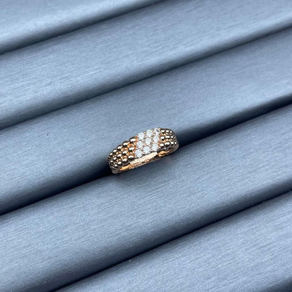 [Royal&Vicky]NARROW BEADED RING WITH DIAMONDS