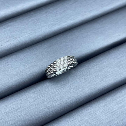 [Royal&Vicky]NARROW BEADED RING WITH DIAMONDS