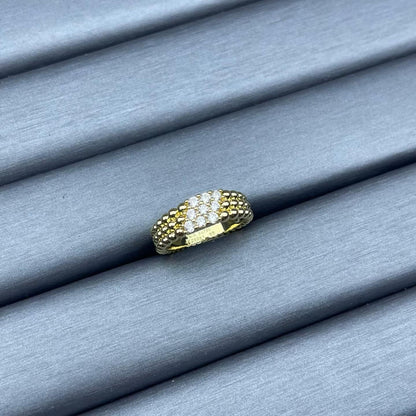 [Royal&Vicky]NARROW BEADED RING WITH DIAMONDS