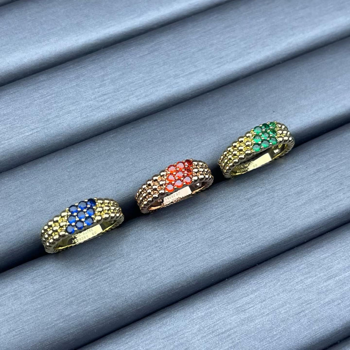 [Royal&Vicky]NARROW BEADED RING WITH DIAMONDS