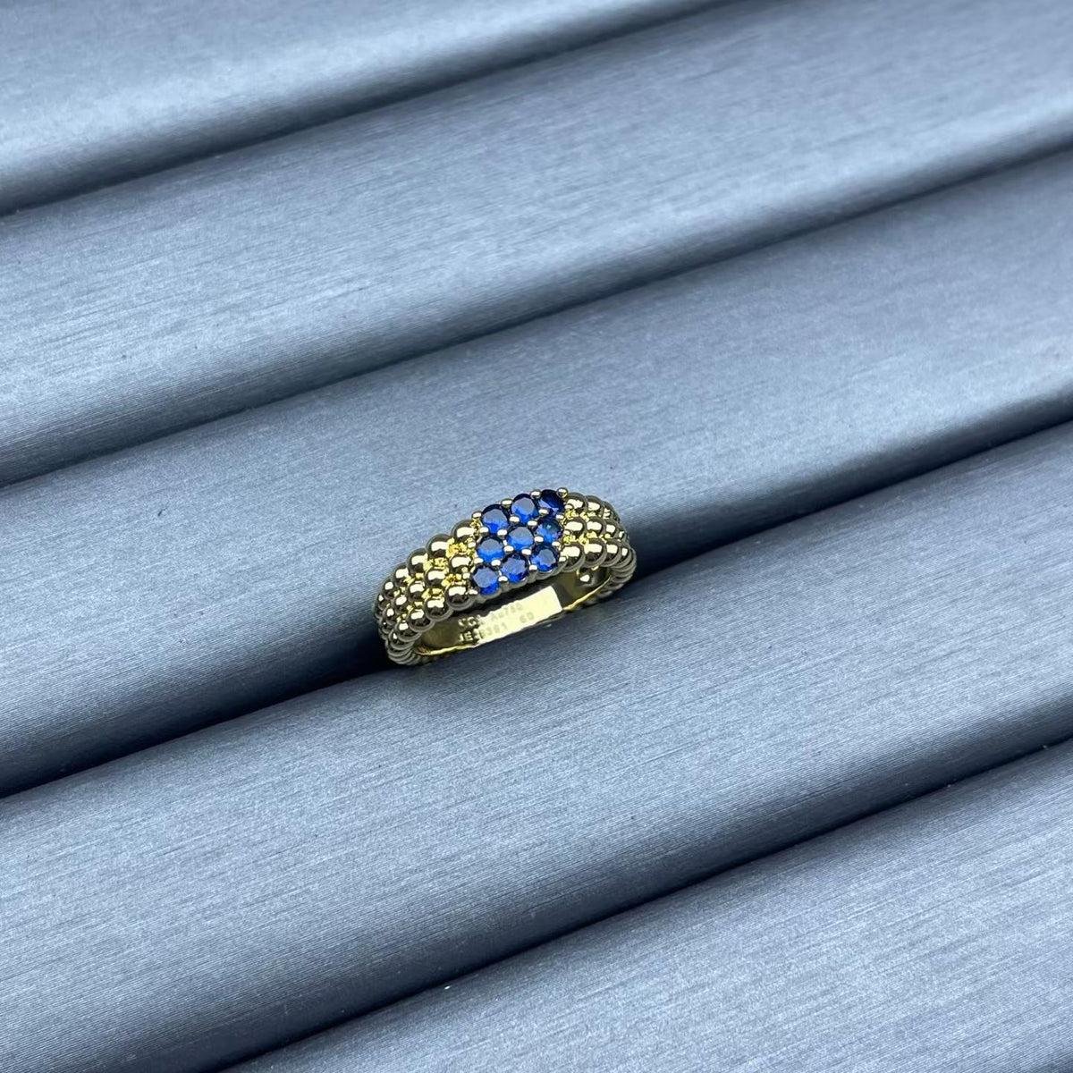 [Royal&Vicky]NARROW BEADED RING WITH DIAMONDS