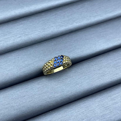[Royal&Vicky]NARROW BEADED RING WITH DIAMONDS