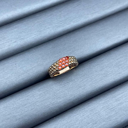 [Royal&Vicky]NARROW BEADED RING WITH DIAMONDS