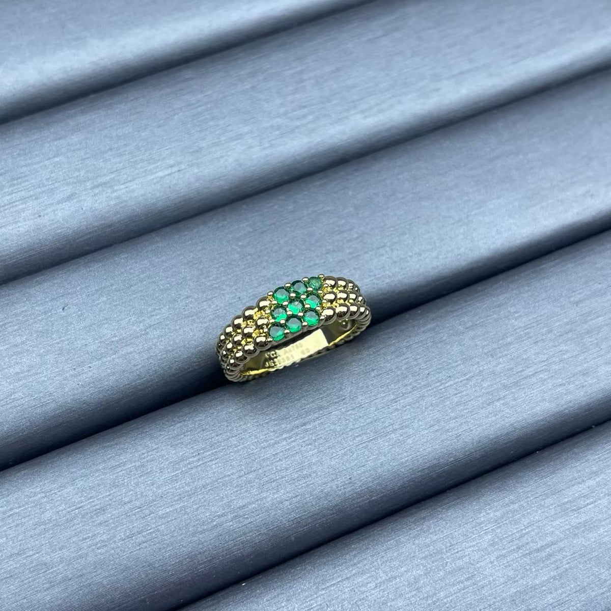 [Royal&Vicky]NARROW BEADED RING WITH DIAMONDS