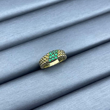 [Royal&Vicky]NARROW BEADED RING WITH DIAMONDS