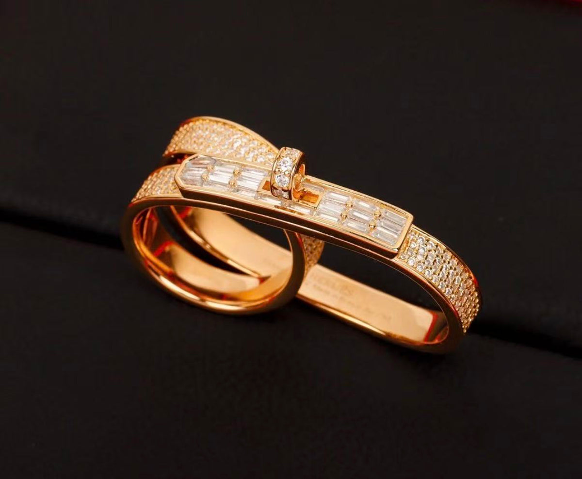 [Royal&Vicky]NEW STYLE FULL CIRCLE DOUBLE DIAMOND RING