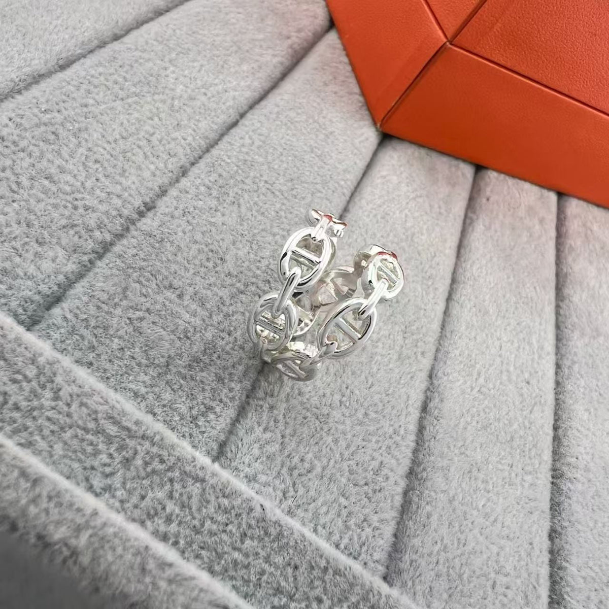 [Royal&Vicky]GLOSSY FINISH SQUARE COMBINATION DOUBLE-LAYER PIG NOSE RING