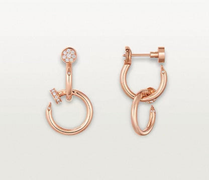 [Royal&Vicky]NAIL COLLECTION DIAMOND SET DOUBLE HOOP EARRINGS