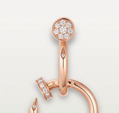 [Royal&Vicky]NAIL COLLECTION DIAMOND SET DOUBLE HOOP EARRINGS