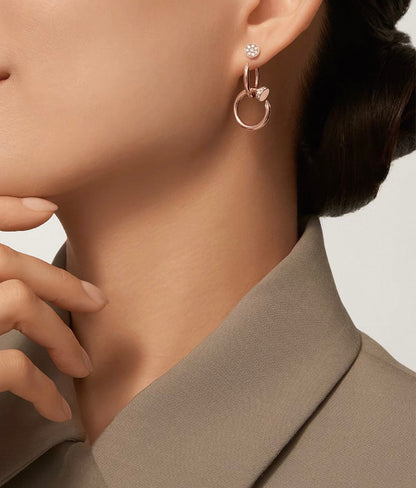 [Royal&Vicky]NAIL COLLECTION DIAMOND SET DOUBLE HOOP EARRINGS