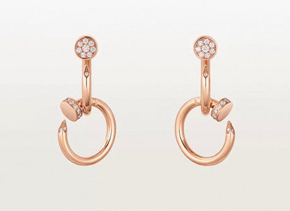 [Royal&Vicky]NAIL COLLECTION DIAMOND SET DOUBLE HOOP EARRINGS