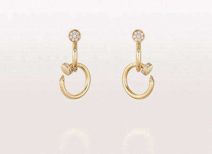 [Royal&Vicky]NAIL COLLECTION DIAMOND SET DOUBLE HOOP EARRINGS