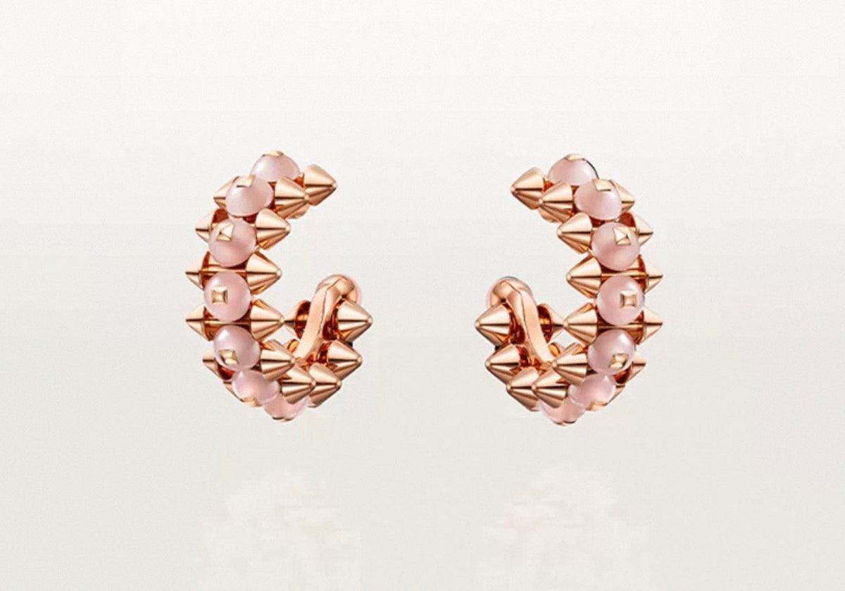 [Royal&Vicky]CLASH COLLECTION AGATE CHALCEDONY STUD EARRINGS