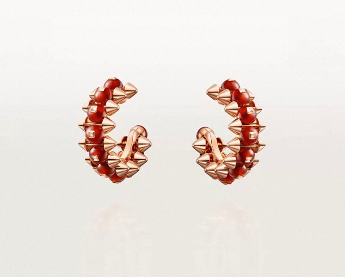 [Royal&Vicky]CLASH COLLECTION AGATE CHALCEDONY STUD EARRINGS