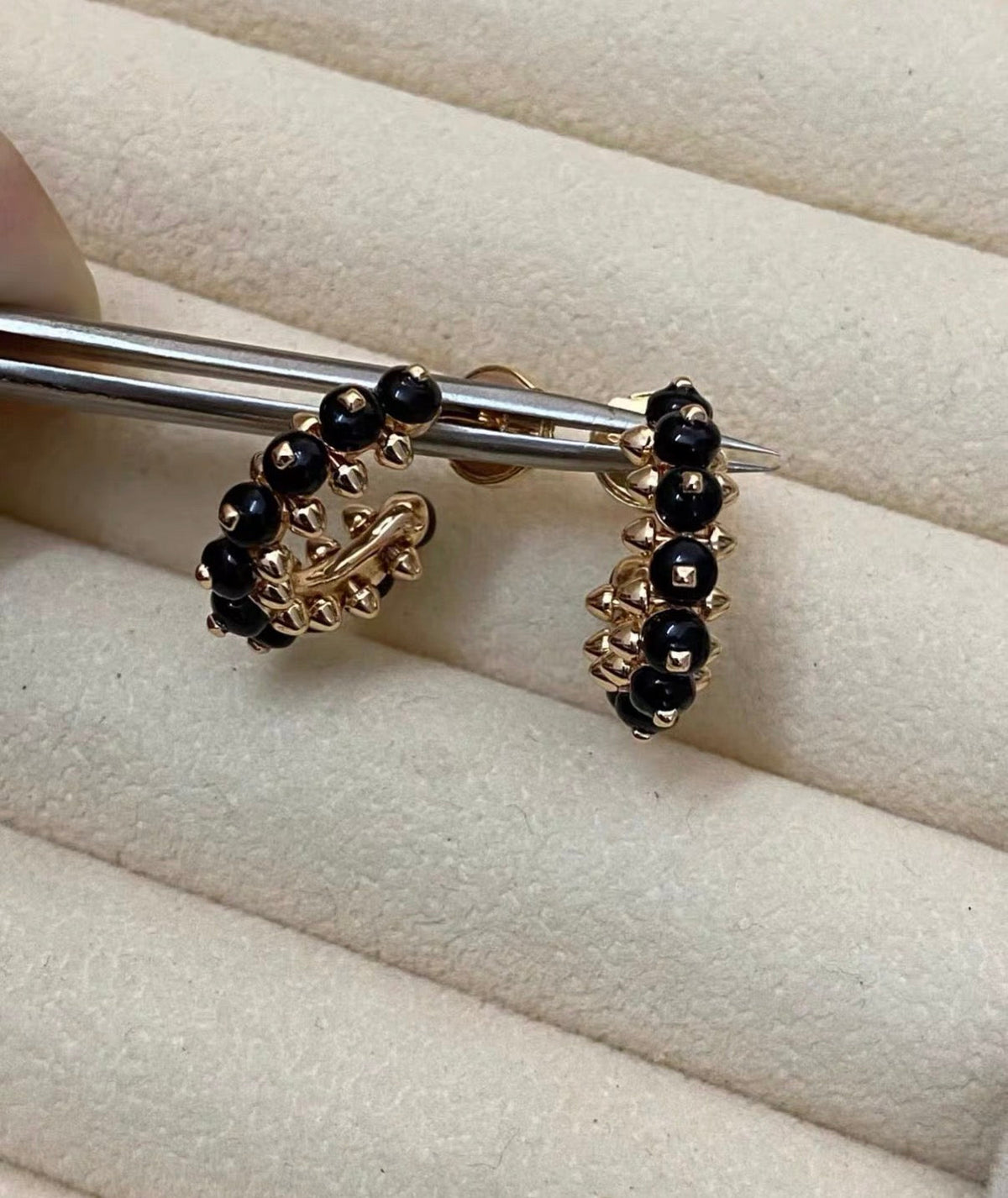 [Royal&Vicky]CLASH COLLECTION AGATE CHALCEDONY STUD EARRINGS