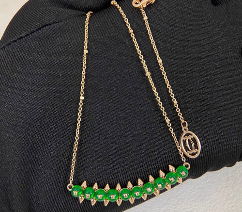 [：Royal&Vicky]CLASH COLLECTION AGATE CHALCEDONY STUD NECKLACE