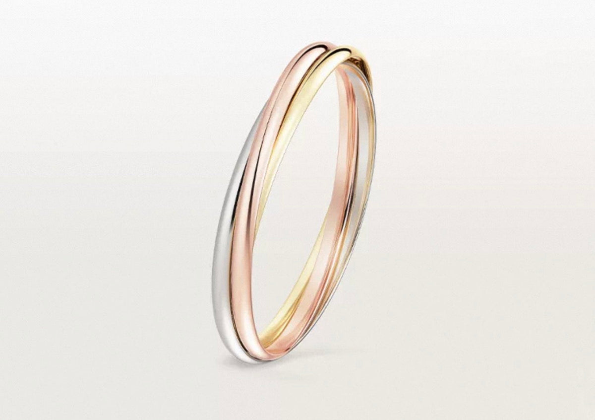 [Super-r13]TRINITY COLLECTION CLASSIC THREE-COLOUR GOLD TRIPLE BAND BANGLE