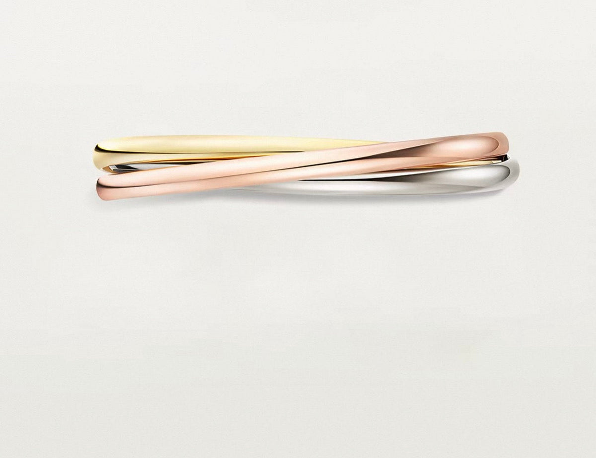 [Super-r13]TRINITY COLLECTION CLASSIC THREE-COLOUR GOLD TRIPLE BAND BANGLE