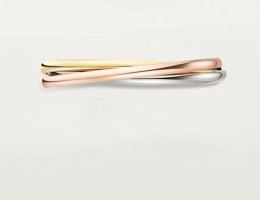 [Super-r13]TRINITY COLLECTION CLASSIC THREE-COLOUR GOLD TRIPLE BAND BANGLE